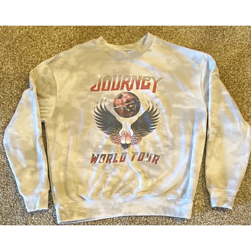 Journey World Tour Womem’s Tie-Dye Graphic Pullover Fleece Sweatshirt M